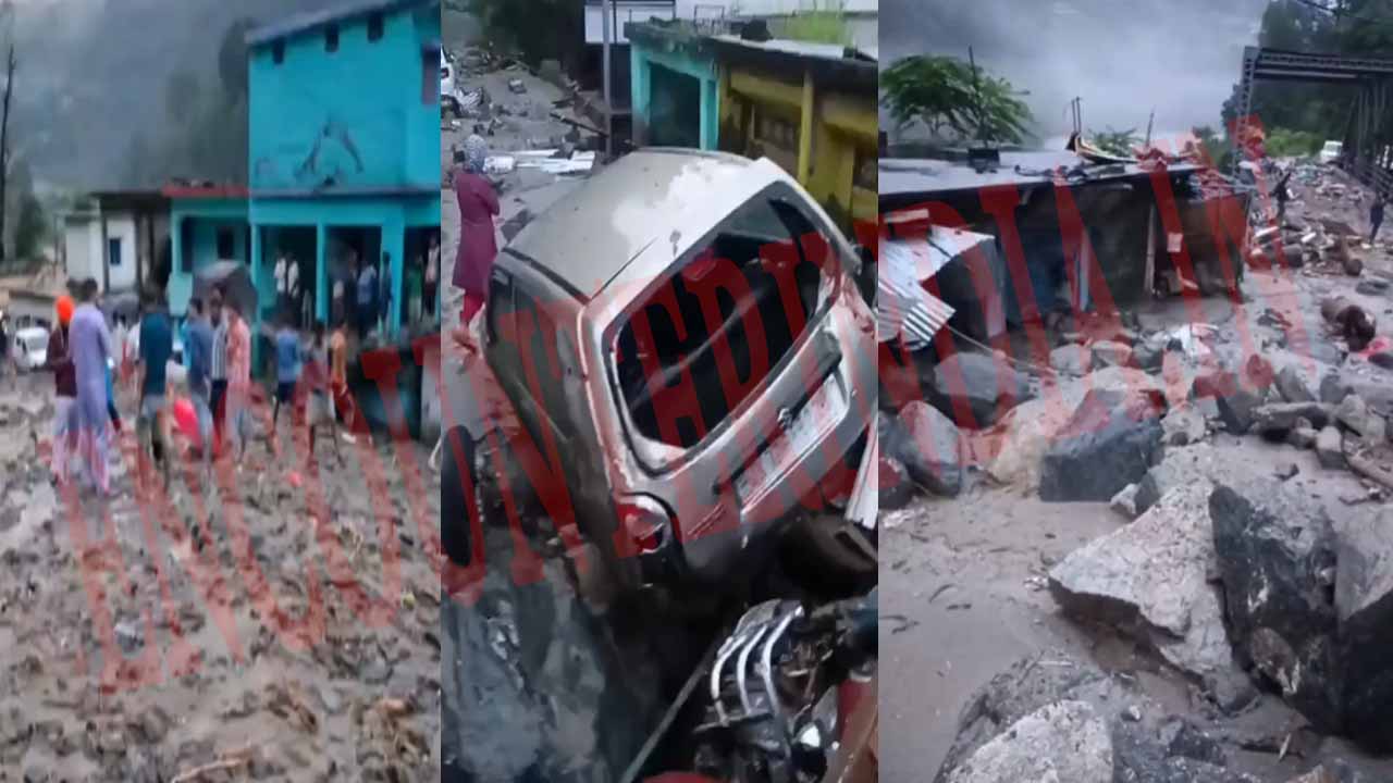बादल फटने से 3 लोग लापता, स्कूल बंद, तहसील और घरों में घुसा मलबा, दबीं गाड़ियां, देखें वीडियो