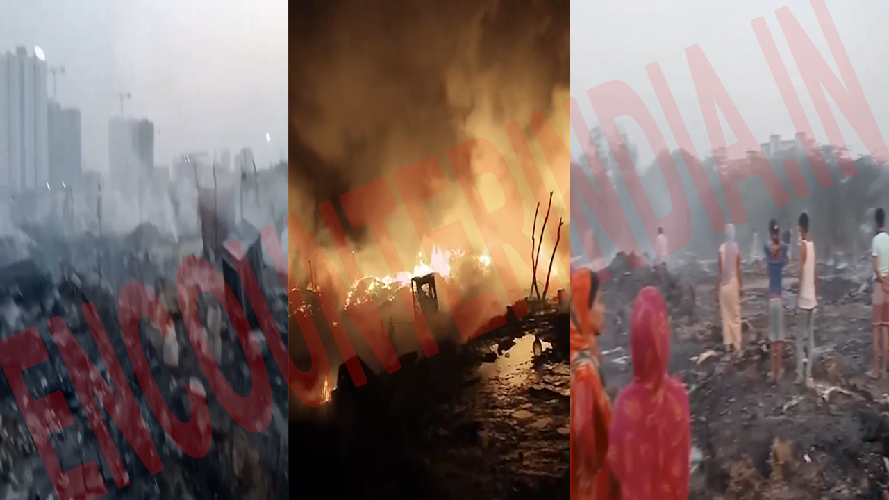 Sector-102 की झुग्गियों और कबाड़ में लगी भीषण आग, देखें वीडियो