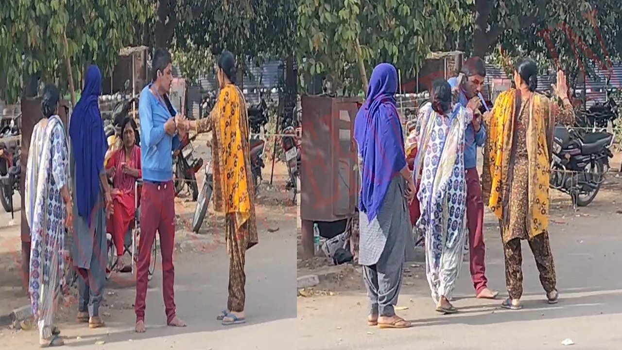 अस्पताल के बाहर महिलाओं ने की युवक की छितर परेड, देखें Video