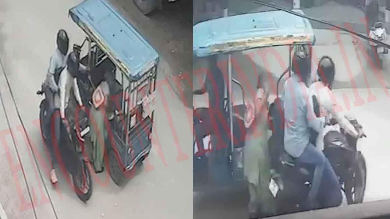 दिनदहाड़े महिला से चेन छीनकर बाइक सवार लुटेरे फरार, देखें वीडियो