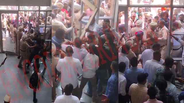 Punjab News:नगर निगम दफ्तर के कर्मियों और पुलिस में टकराव, टूटे शीशे, देखें वीडियो