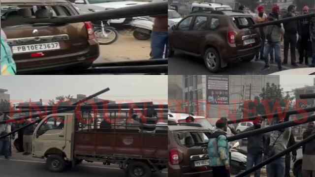 Punjab News: Highway पर हुआ हादसा, गाड़ी में घुसे टैंपों पर लदे पाईप, देखें वीडियो