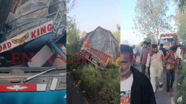 Jalandhar News: ट्रक और कैंटर की टक्कर में चालक घायल, देखें वीडियो