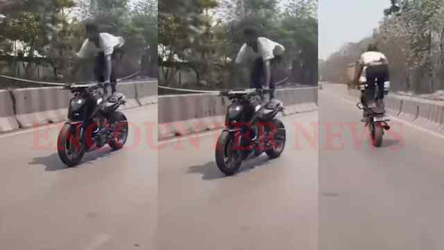 Retired आरक्षक के बेटे ने भरी सड़क पर किया खतरनाक Stunt, पुलिस ने पकड़कर लगाई फटकार, देखें वीडियो