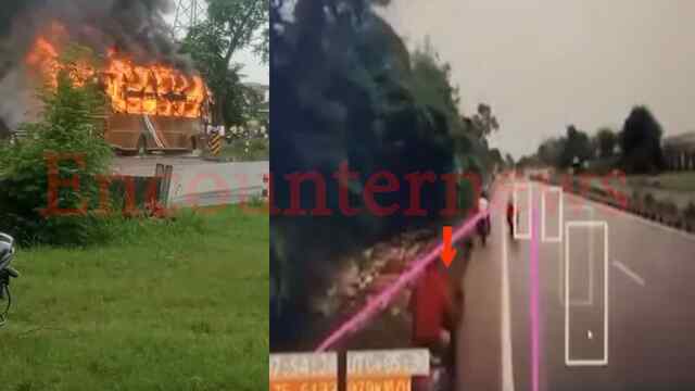 Jalandhar-Pathankot National Highway पर बस एक्सीडेंट की CCTV फुटेज आई सामने, 2 की मौत