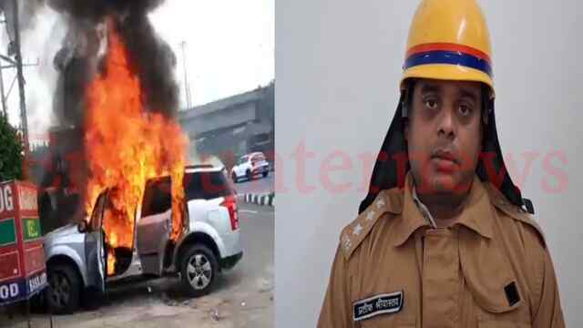 होटल के बाहर खड़ी XUV कार में लगी आग, जलकर हुई खाक, देखें वीडियो