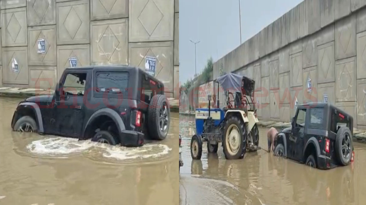 Jalandhar News: सड़क में गड्डे या गड्डों में सड़क! लोग परेशान, अब फंस गई Thar, देखें वीडियो