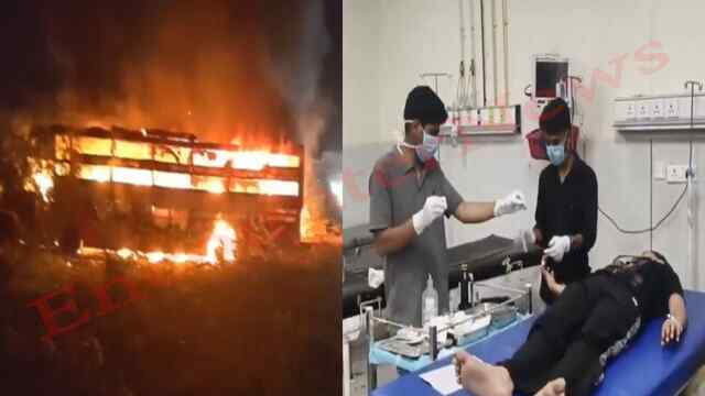 ट्रक और बस की टक्कर के बाद लगी आग, 7 की मौत, 15 झुलसे, देखें वीडियो