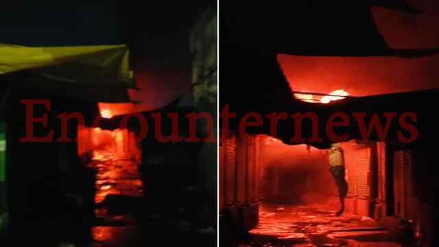 सब्जी मंडी में लगी भीषण आग, 14 से 15 दुकानें जलकर राख, मची अफरा-तफरी, देखें वीडियो