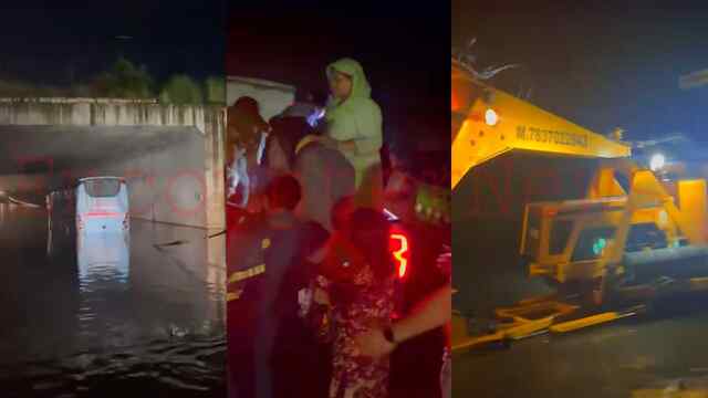 बारिश से अंडरपास में हुआ जलभराव, फंसी Tourist Bus; बड़ा हादसा टला, देखें वीडियो