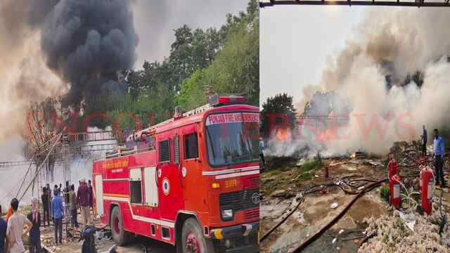 Mohali News: इस इलाके में लगी भीषण आग, पार्किंग में रखा सामान जला, देखें वीडियो