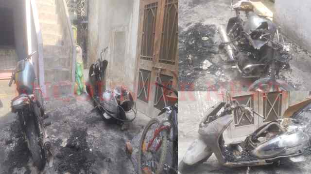 Jalandhar News: घर पर खड़े वाहनों को लगाई आग, देखें वीडियो