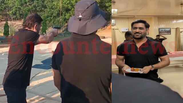Mahendra Singh Dhoni ने चलाई सब-मशीनगन, Commandos से की अठखेलियां, देखें वीडियो