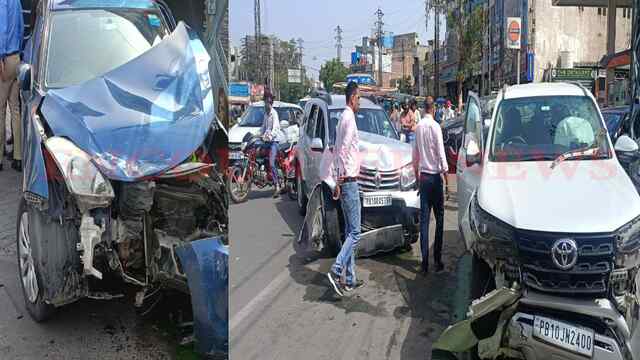 Punjab News: तेज रफ्तार स्कॉर्पियो ने 3 गाड़ियों को मारी टक्कर, व्यक्ति ने भागकर बचाई जान, उड़े परखच्चे, देखें वीडियो