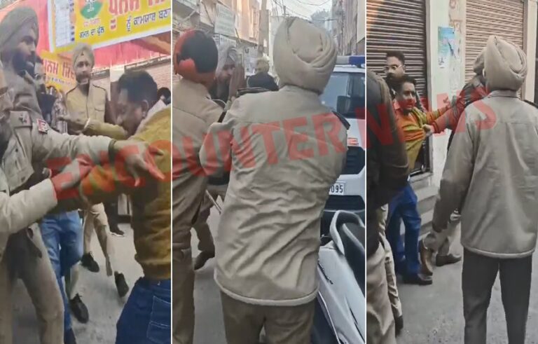 Punjab News: बूथ पर हुआ हंगामा, पुलिस ने जमकर बरसाए थप्पड़, देखें वीडियो