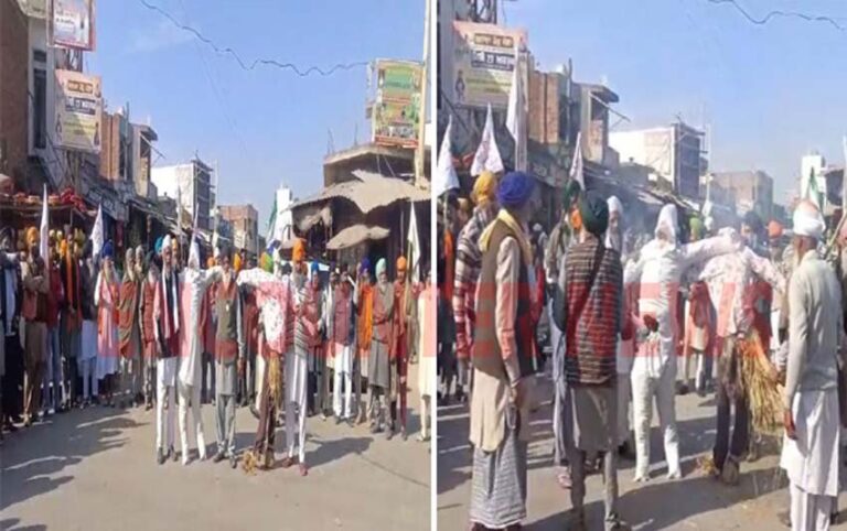 Punjab News: चौक बंद करके किसान ने फूंका पुतला, जताया रोष