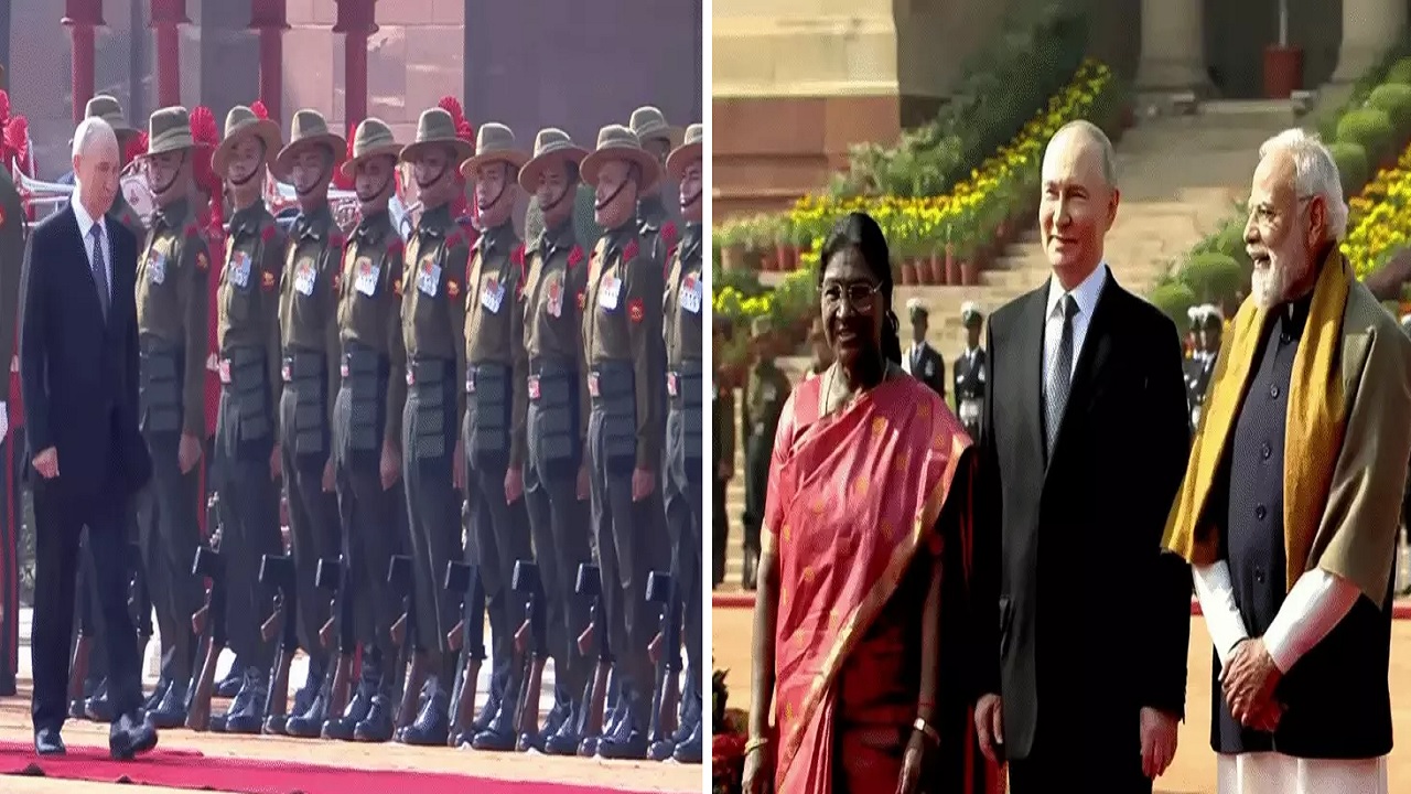 राष्ट्रपति भवन में Putin को दी 21 तोपों की सलामी, मिला Guard of Honour