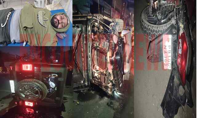 Punjab News: तेज रफ्तार थार का कहर, बाइक सवार को मारी टक्कर, गंभीर घायल