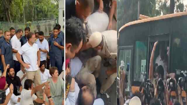 PM आवास के बाहर धरना-प्रदर्शन कर रहे राहुल व प्रियंका गांधी को पुलिस ने लिया हिरासत में