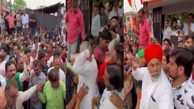किसान नेता राकेश टिकैत का हुआ विरोध, उछली पगड़ी, देखें वीडियो