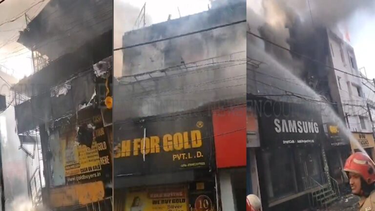Restaurant में लगी भीषण आग, मौके पर पहुंची दमकल विभाग की गाड़ियां, देखें वीडियो