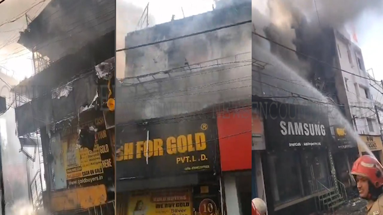 Restaurant में लगी भीषण आग, मौके पर पहुंची दमकल विभाग की गाड़ियां, देखें वीडियो