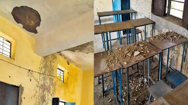 सरकारी स्कूल की Class में अचानक गिरा छत का Plaster, 4 छात्राएं घायल