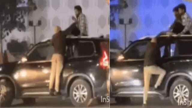 IG Office के सामने युवकों ने मचाया हुड़दंग, Scorpio के Roof पर बैठकर पुलिसकर्मी को उठाया, देखें वीडियो