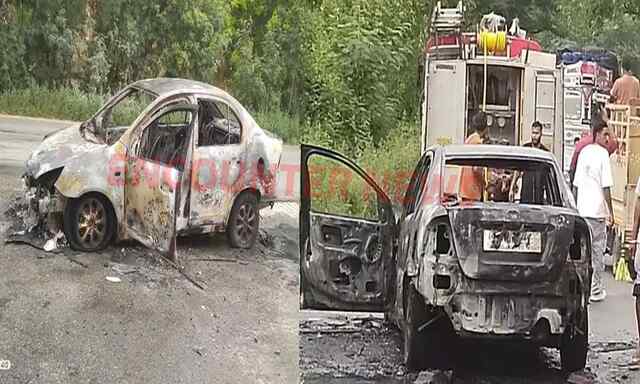 Jalandhar News: पेट्रोल पंप के सामने आग का गोला बनी कार