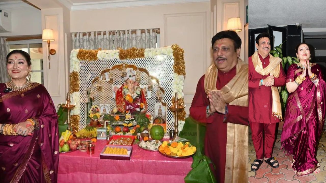 तलाक की खबरों के बीच एक साथ दिखे Govinda-Sunita, गणेश चतुर्थी पर की कपल ने Twinning
