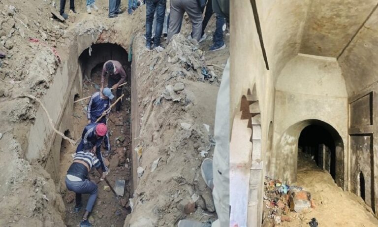 कुंए के नीचे से मिली करीब 150 साल पुरानी इमारत, खुदाई जारी, देखें वीडियो