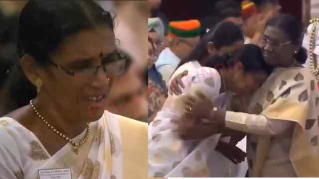 शहीद बेटे का Kirti Chakra लेते हुए राष्ट्रपति से लिपटकर रो पड़ी मां, भावुक हुआ राष्ट्रपति भवन, देखें वीडियो