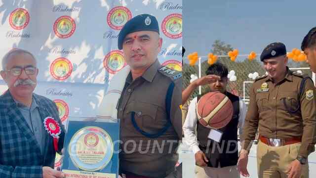 डीएसपी अजय ठाकुर ने रुद्रा इंटरनेशनल स्कूल में किया बास्केटबॉल कोर्ट का उद्घाटन