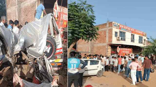चलते ट्रक में पीछे से घुसा तेज रफ्तार टेम्पो क्रूजर, 3 की मौत, गाड़ी के उड़े परखच्चे
