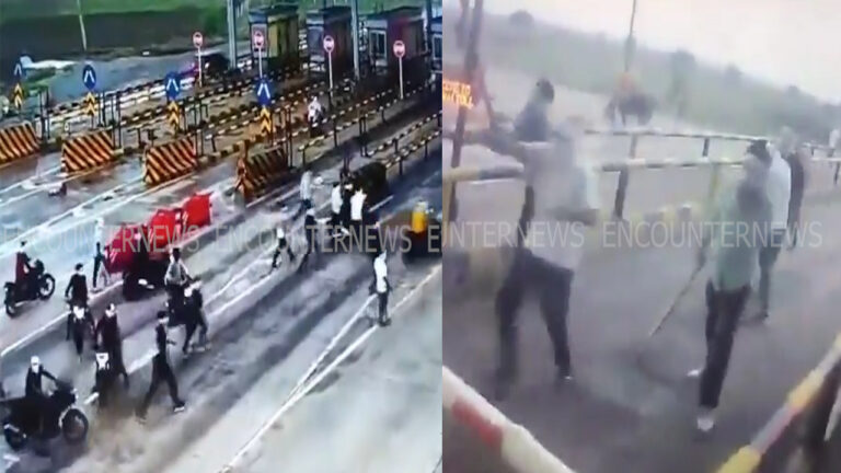 Toll Plaza पर 2 दर्जन नकाबपोश बदमाशों ने की गुंडागर्दी, जमकर की तोड़फोड़, देखें CCTV