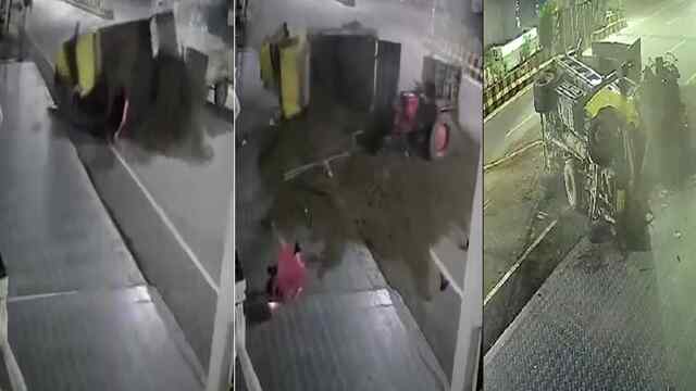 Wrong Side से आ रहे Truck ने Tractor को मारी जबरदस्त टक्कर, 2 हिस्सों में बंटा वाहन, 1 की मौत