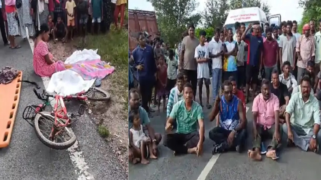 Wrong Side से आ रहे Truck ने बच्चे को कुचला, गुस्साए परिजनों ने किया रोड जाम