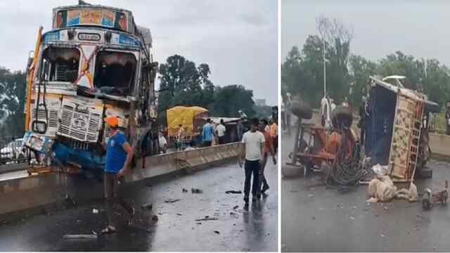 Truck और Pickup की जबरदस्त टक्कर में 3 लोगों की मौत