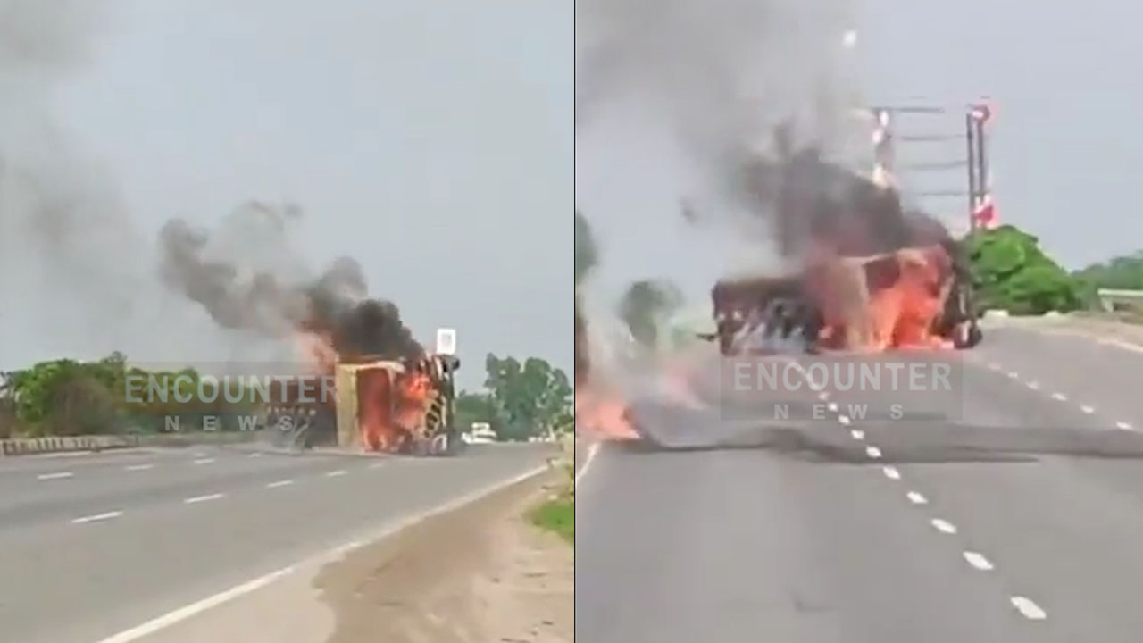हाईवे पर आग का गोला बना Tanker, जिंदा जला ड्राइवर, देखें वीडियो