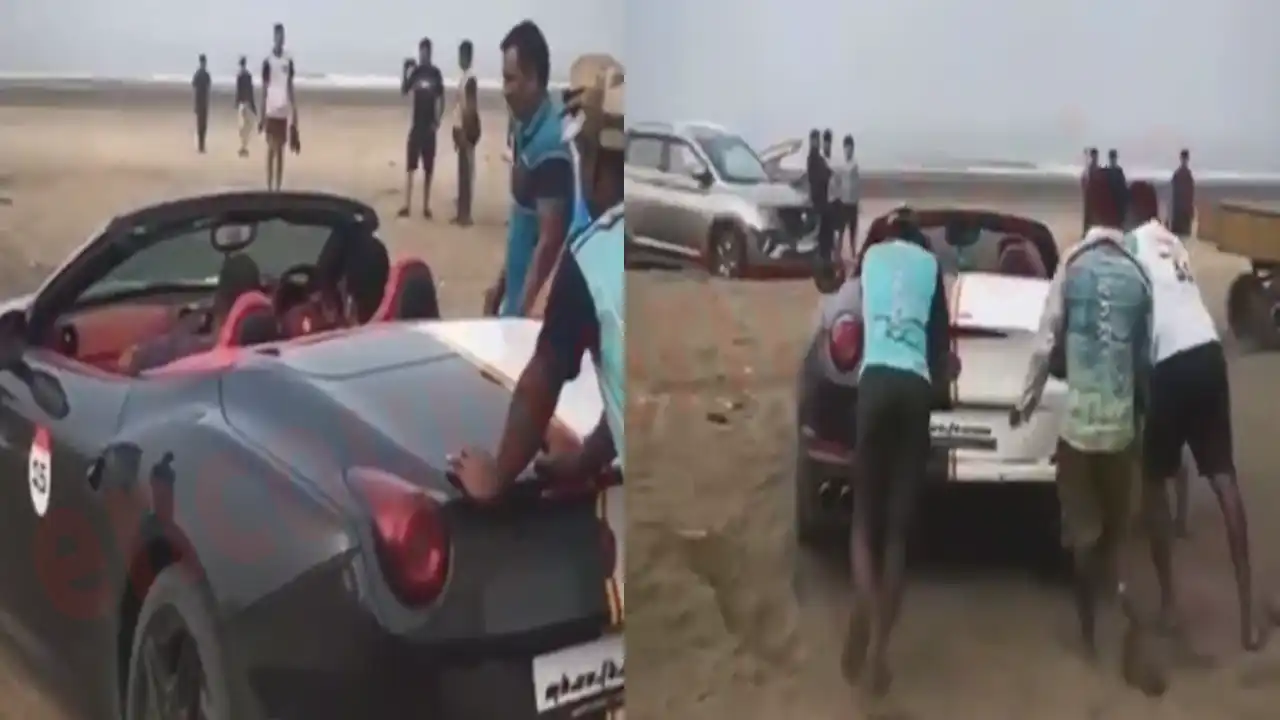 4 करोड़ की लग्जरी Ferrari की मदद के लिए आई बैलगाड़ी, वीडियो वायरल