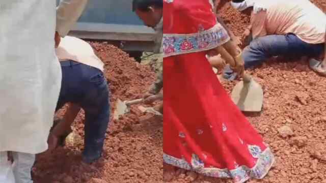 सड़क निर्माण का विरोध कर रही महिला को जिंदा गाड़ने की कोशिश, देखें वीडियो