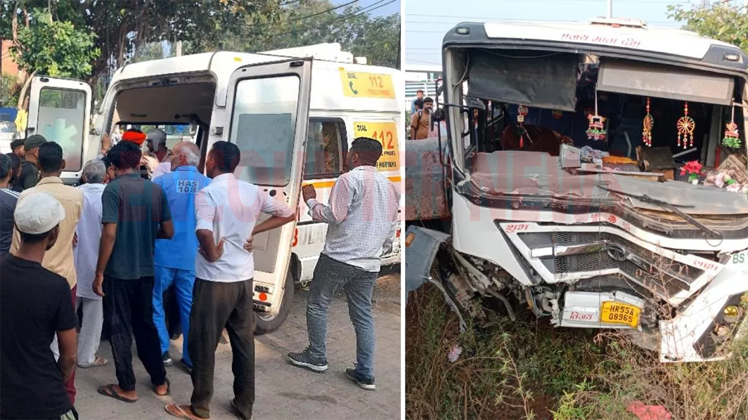 बस और ट्रक के बीच भीषण टक्कर में 40 लोग घायल, मची चीख पुकार