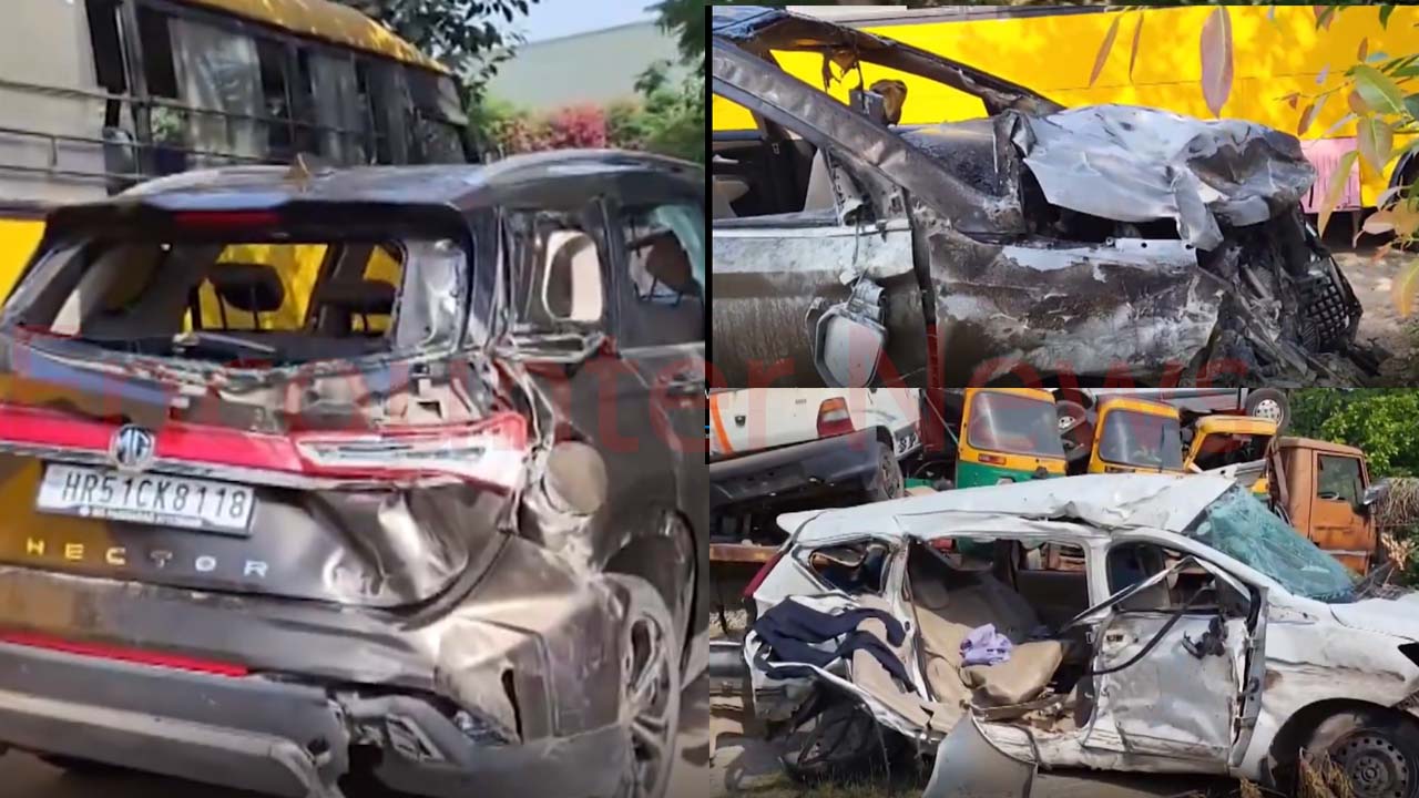 2 गाड़ियों की हुई भीषण टक्कर में JCB कंपनी के 3 कर्मियों की मौत, देखें वीडियो